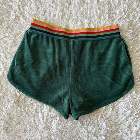 Wild Fable Green Velour Roller Skate Shorts with Rainbow Waistband Size M - Picture 5 of 5